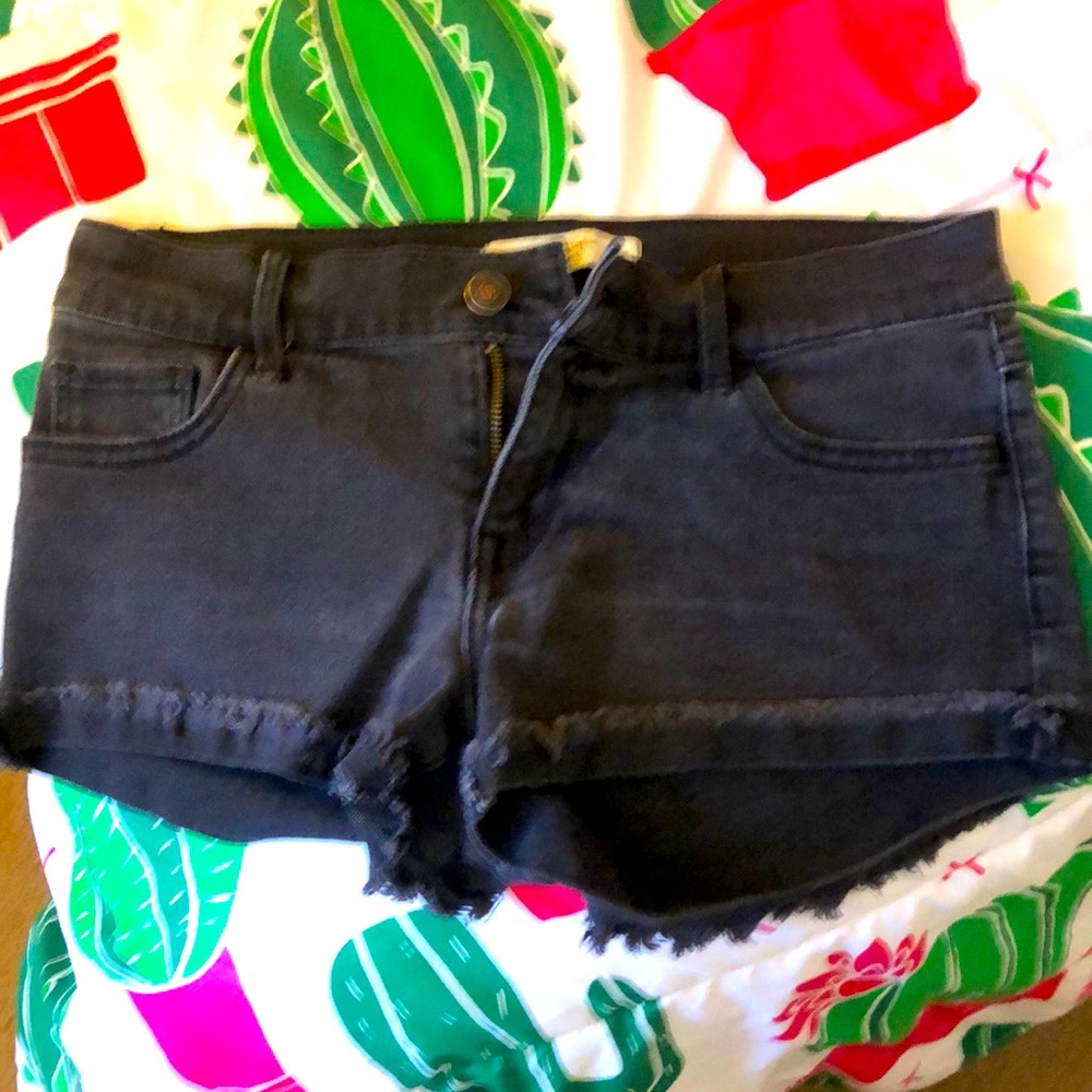 Abercrombie & Fitch black jean shorts